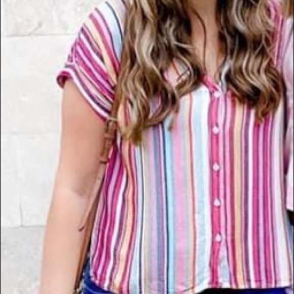 Velvet heart button up top - Picture 3 of 3